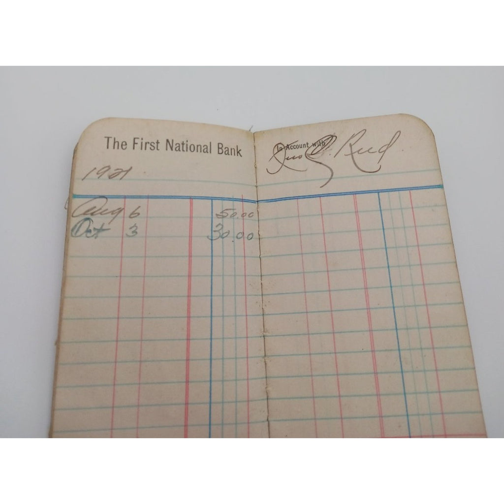 1921 The First National Bank Coal Creek Tenn Vintage Bank Passbook Reed Ledger