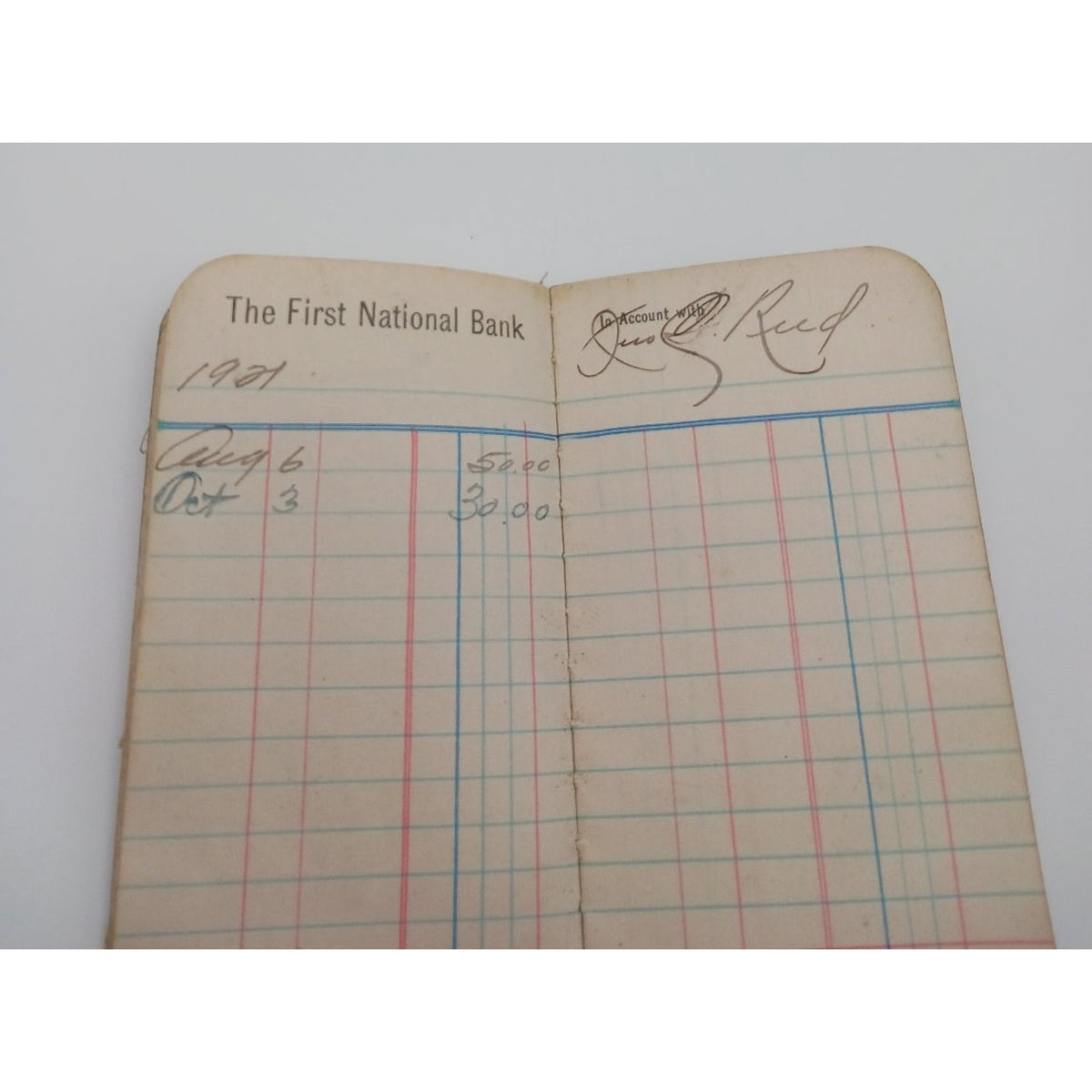 1921 The First National Bank Coal Creek Tenn Vintage Bank Passbook Reed Ledger