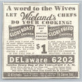 1933 Wieland's Restaurant Chicago Chicken Delivery Print Ad Ephemera Rates