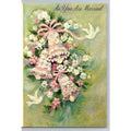 Vintage Forget Me Not Wedding Greeting Card Bells Doves As You Are Married Pink