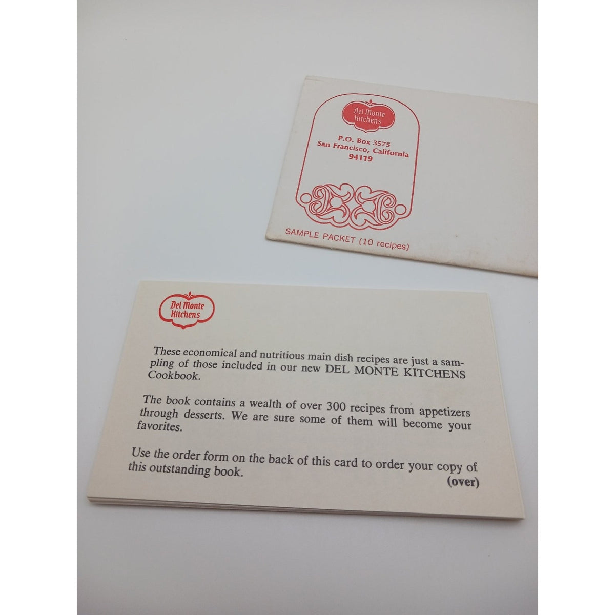 Vintage 1972 Del Monte Kitchens Recipe Card Sample Packet 10 Recipes Ephemera
