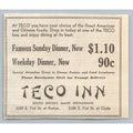 1931 Teco Inn Chicago Restaurant Print Ad 1930s American Chinese Food Ephemera