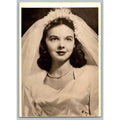 1950s Pretty Bride Woman Silver Gelatin Print Wedding Portrait Vintage