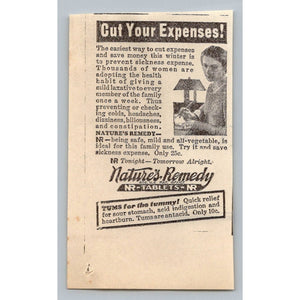 1930s Nature's Remedy & Tums Ad Ephemera Vintage Health Care Clipping