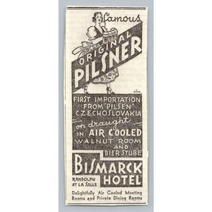 1933 Bismarck Hotel Chicago Print Ad Walnut Room Advertisement Ephemera