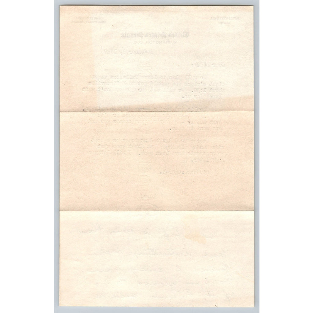 1949 Signed Estes Kefauver Senate Letterhead Personal Letter To Dad Handwritten