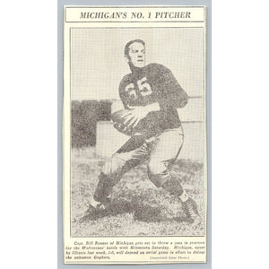 1935 Bill Renner Michigan Wolverines Football Newspaper Clipping AP Photo