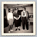 Man in Dress Costume Party Play 1940s 1950s Snapshot Photograph Humorous Quirky
