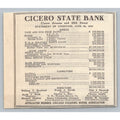 1931 Cicero State Bank Statement of Condition Great Depression Era Illinois Ad