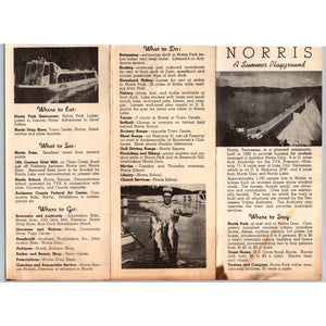 1930s Norris Tennessee TVA Visitor Guide Map Brochure Ephemera Travel Pamphlet
