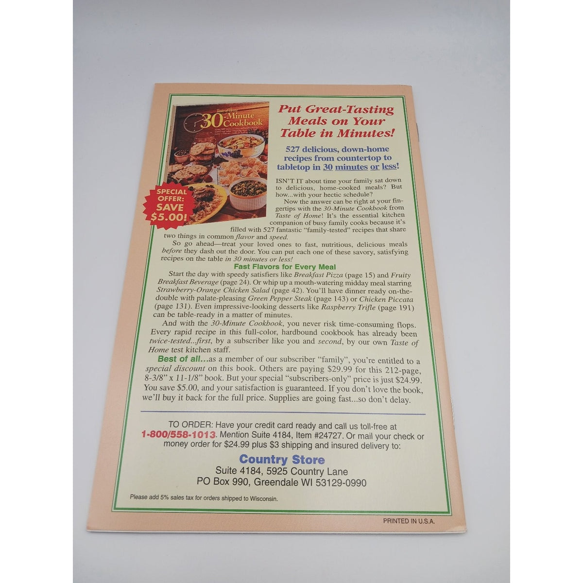 Country Cooking Recipe Collection Prize Winning Ground Beef Booklet