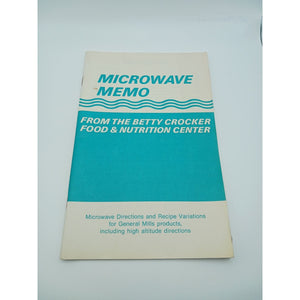 Vintage 1979 Betty Crocker Microwave Memo Booklet General Mills Recipes