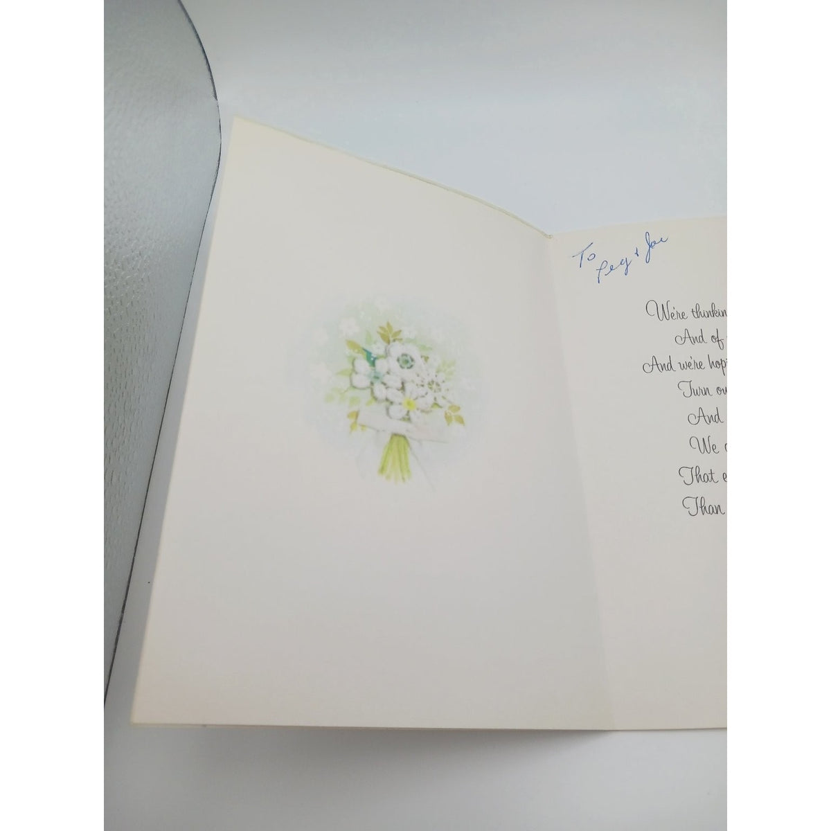 Vintage Gibson Wedding Greeting Card Our Wedding Wishes Cake M2874 USA