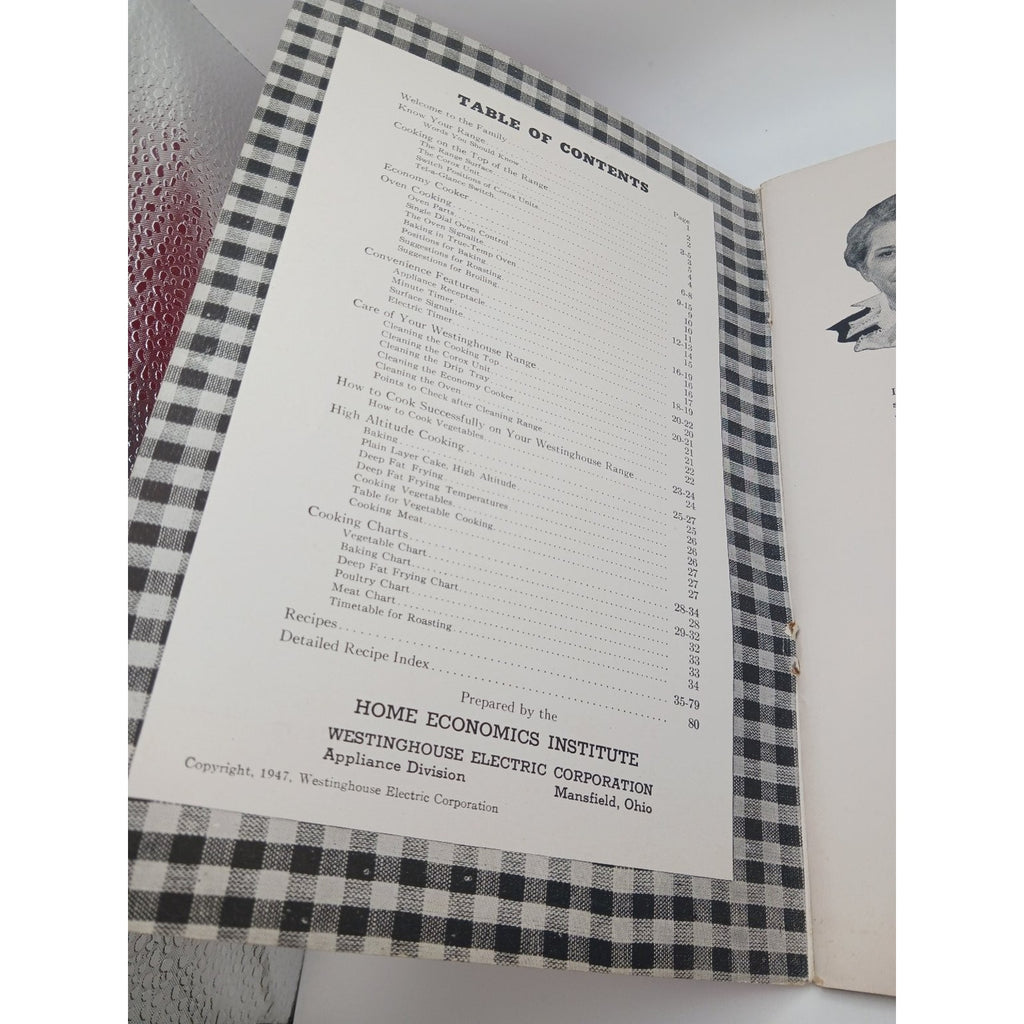 Vintage Westinghouse Electric Range Cookbook 1947 Recipes Manual