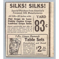 1930s Silk Fabric Linen Damask Table Set Vintage Newspaper Ad Ephemera
