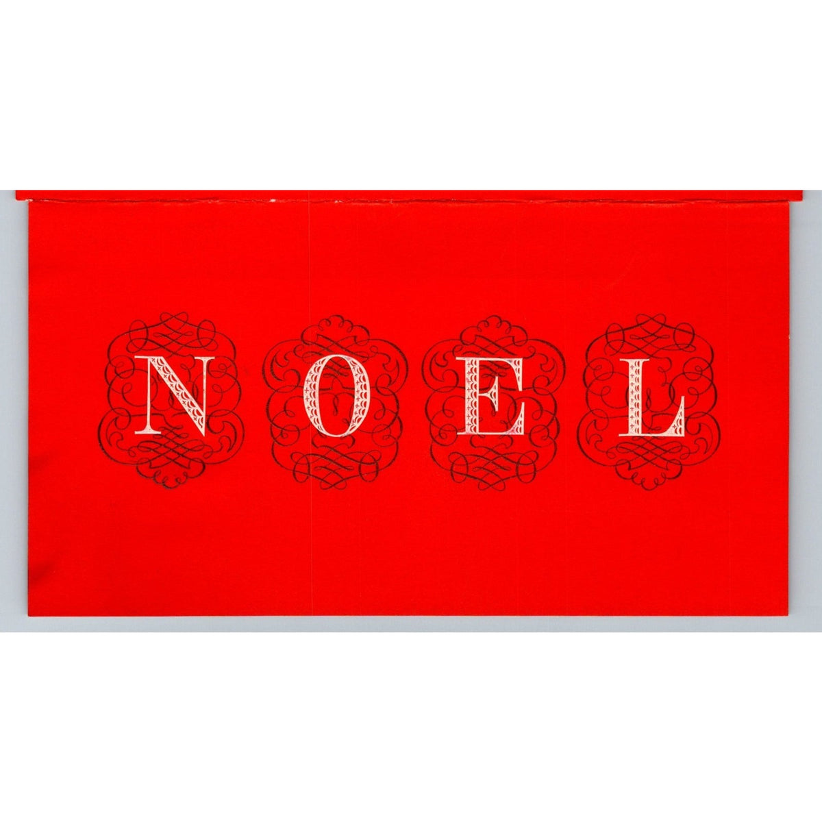 1955 Noel Red MCM Vintage Christmas Card Designed by AAG Classic Style