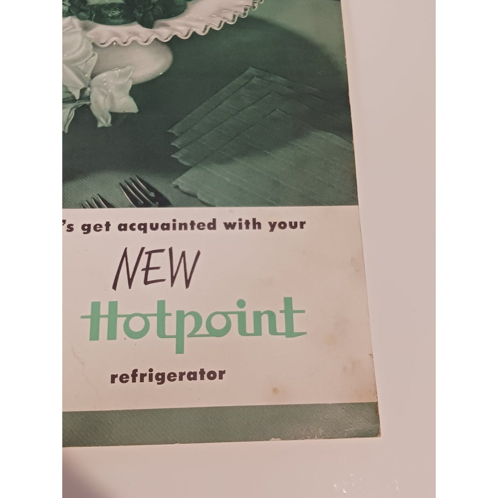 1953 Hotpoint Refrigerator Manual & Recipe Book Vintage Appliance Ephemera MCM
