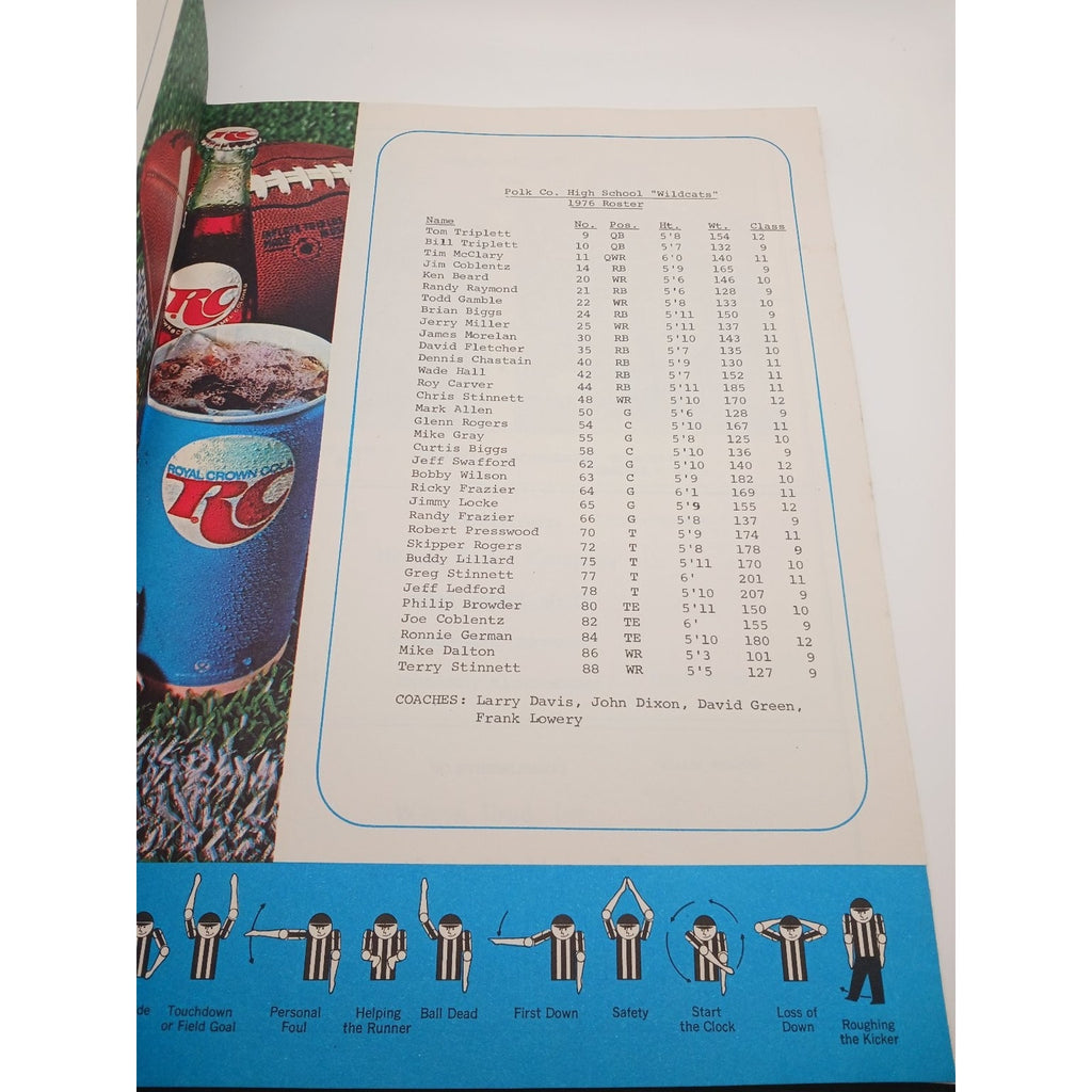 Madisonville High School 1976 Football Program Tennessee Wildcats Tornadoes