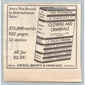 1931 E. Phillips Oppenheim Omnibus Clowns & Criminals Book Ad Ephemera Boston