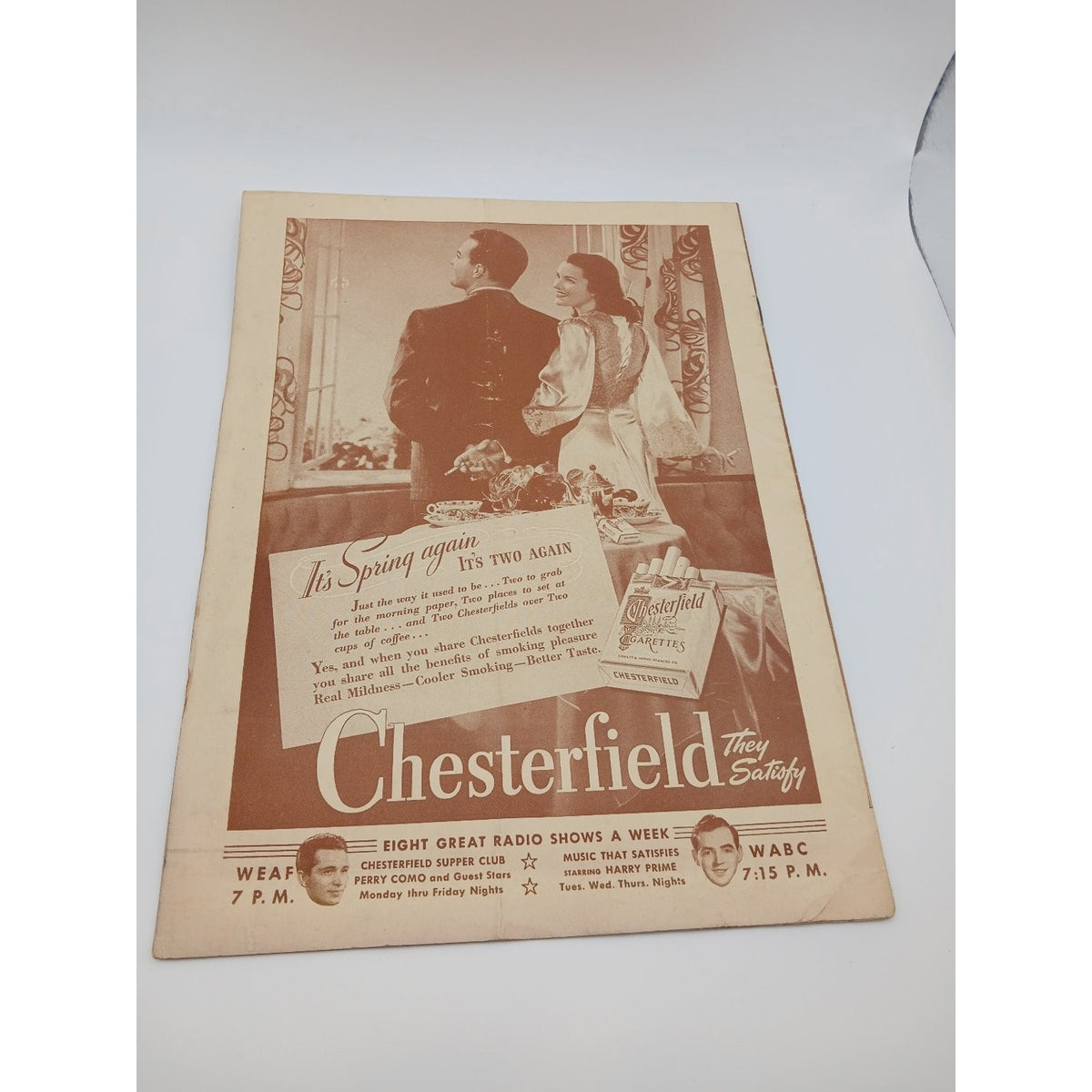 Vintage 1940s WWII The Playbill Ethel Barrymore Theatre War Bonds Perry Como Ad