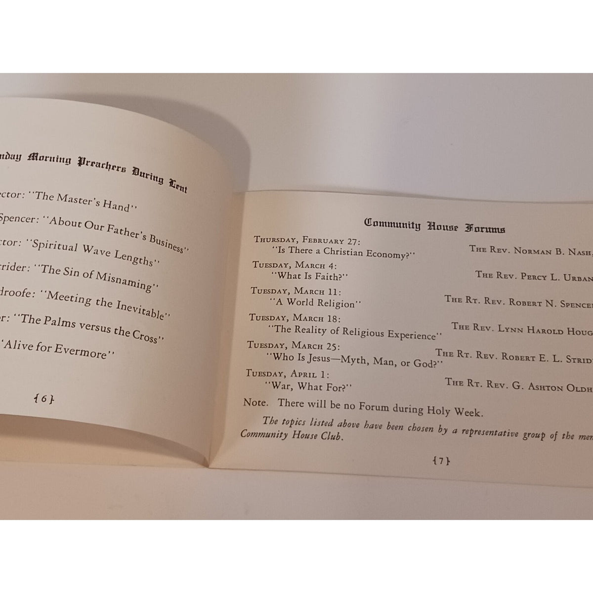1941 St Bartholomew's Church NYC Lent Program Booklet James Arnold Ephemera