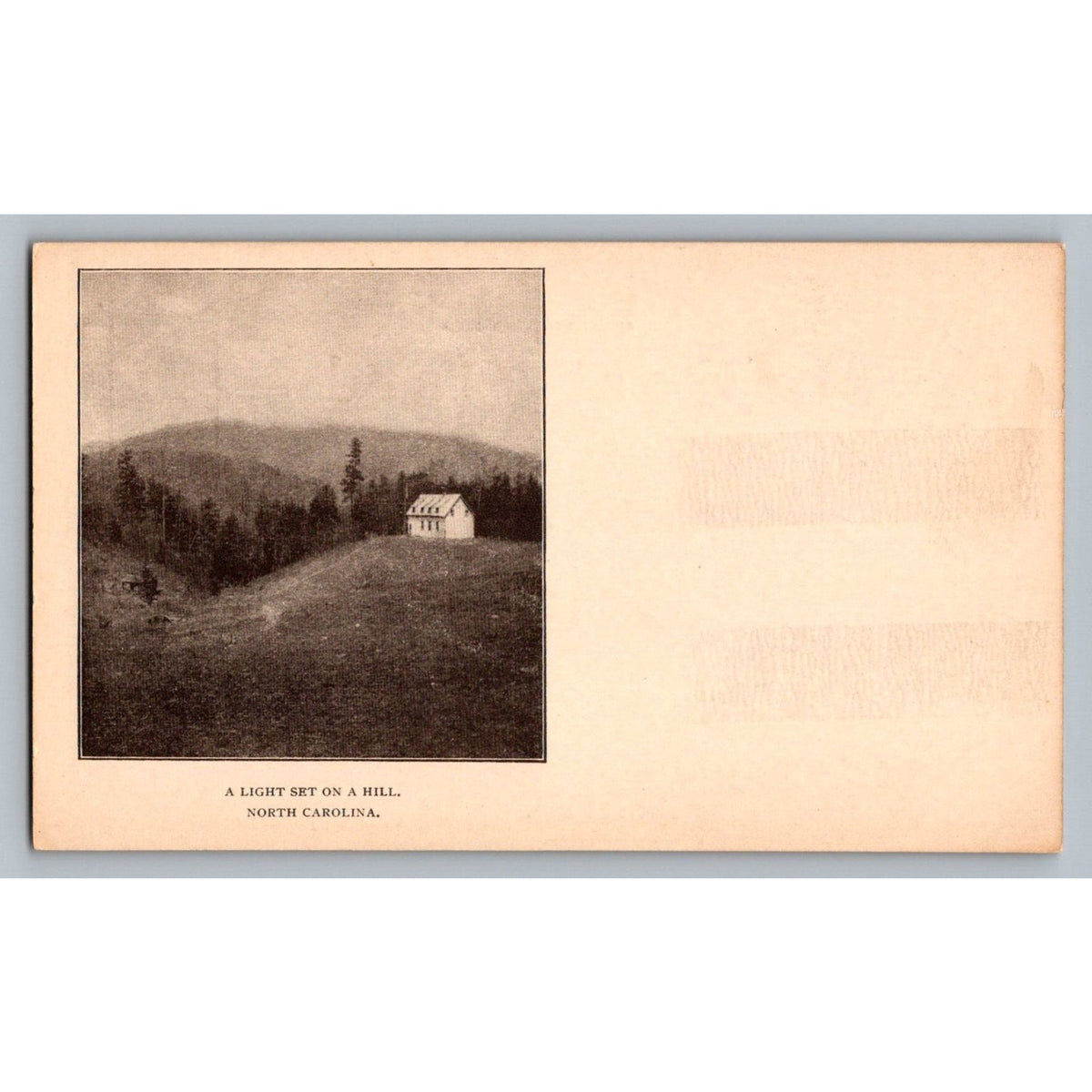 Antique Presbyterian Home Missions North Carolina House on Hill Postcard