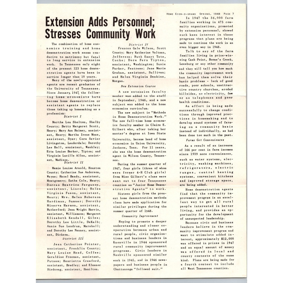 1948 University of Tennessee Home Economics Alumni Newsletter & Envelope UT