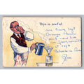 Vintage Comic Postcard Man Holding Nose Bad Coffee Jacksonville FL Address