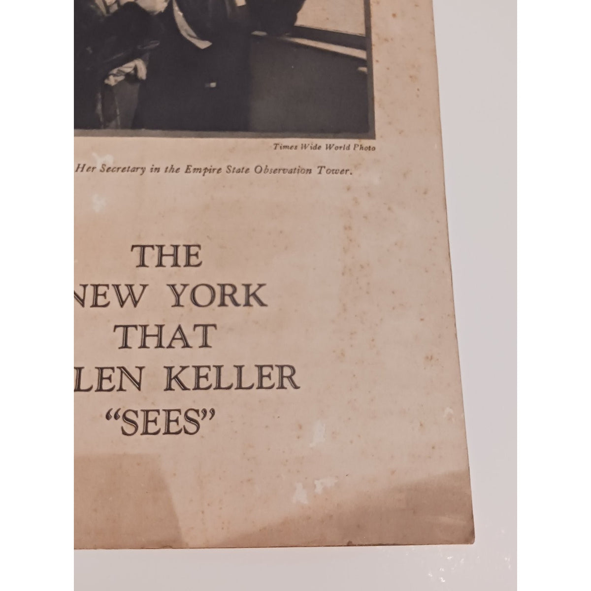 1932 Helen Keller Empire State Building NY Brochure Ephemera Times Wide Photo