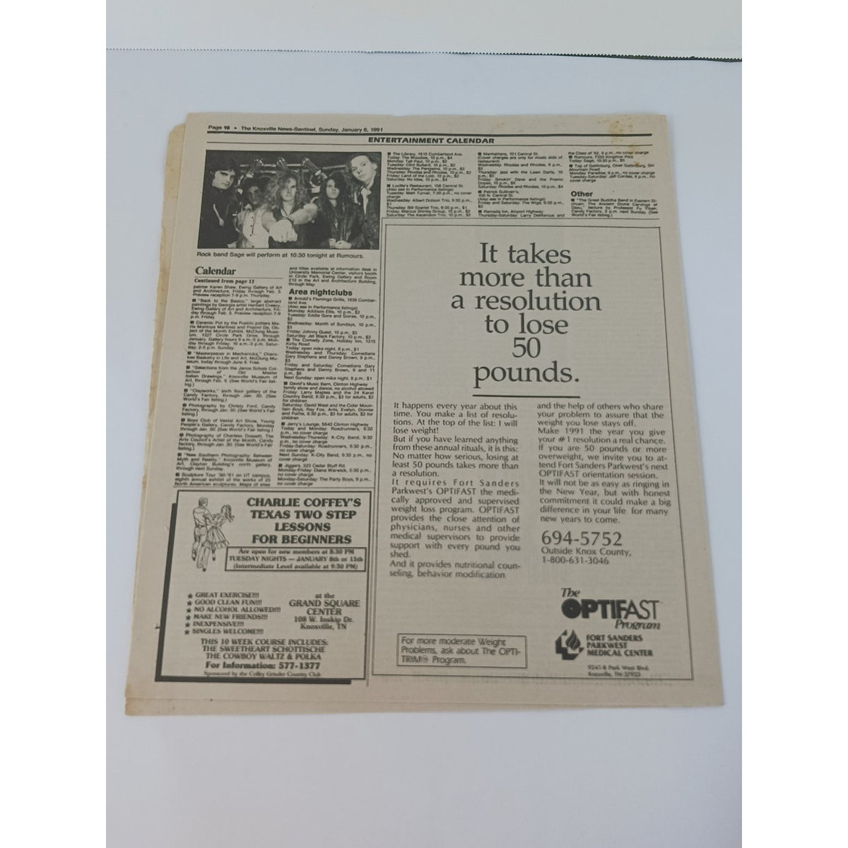 1991 Knoxville News Sentinel SHOW TIME TV Under Cover Linda Purl Anthony Denison