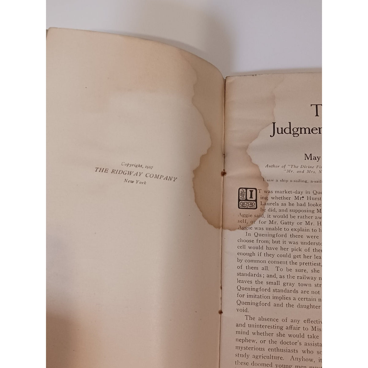 1907 The Judgment of Eve May Sinclair Short Story Booklet Ephemera Kefauver