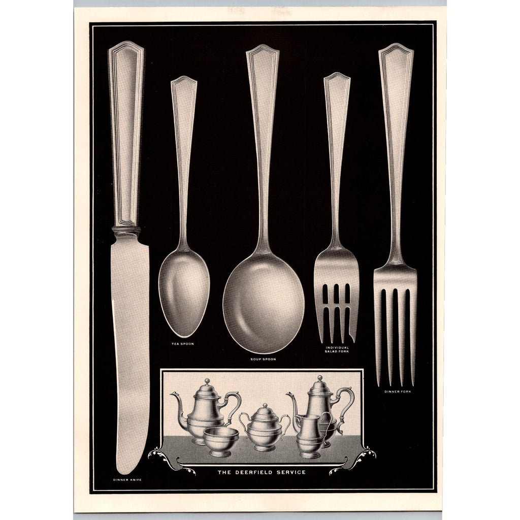 1930s Deerfield Sterling Silver Flatware Service Advertisement Price List Ad