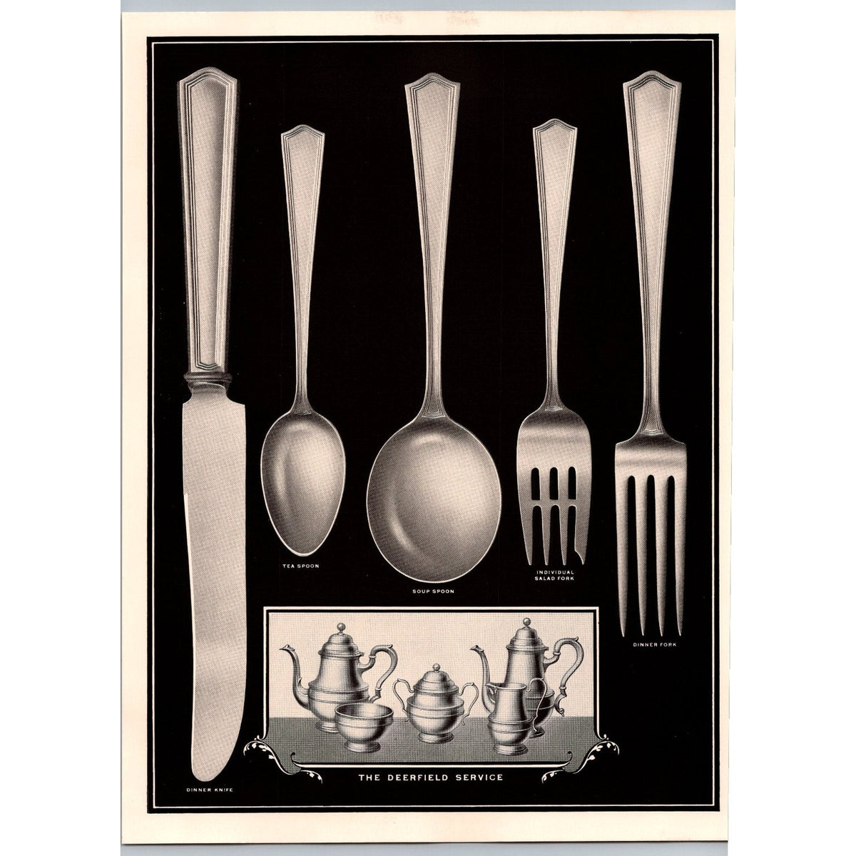 1930s Deerfield Sterling Silver Flatware Service Advertisement Price List Ad