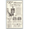 1930s Philco Lazy X Remote Control Radio Ad Edison Electric Shops Chicago