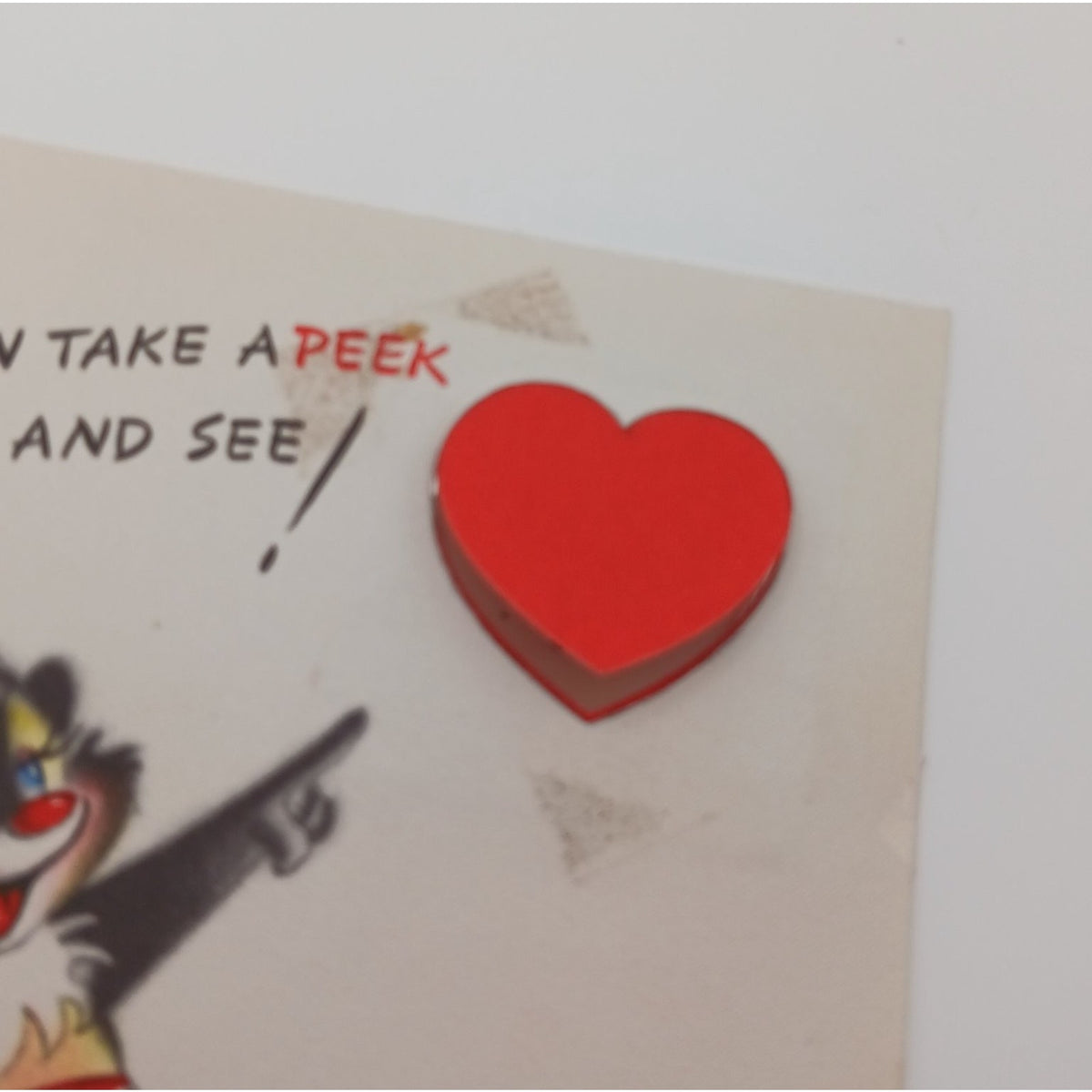 1959 Hallmark Valentine Card Cute Anthropomorphic Skunk Bear Character Mirror