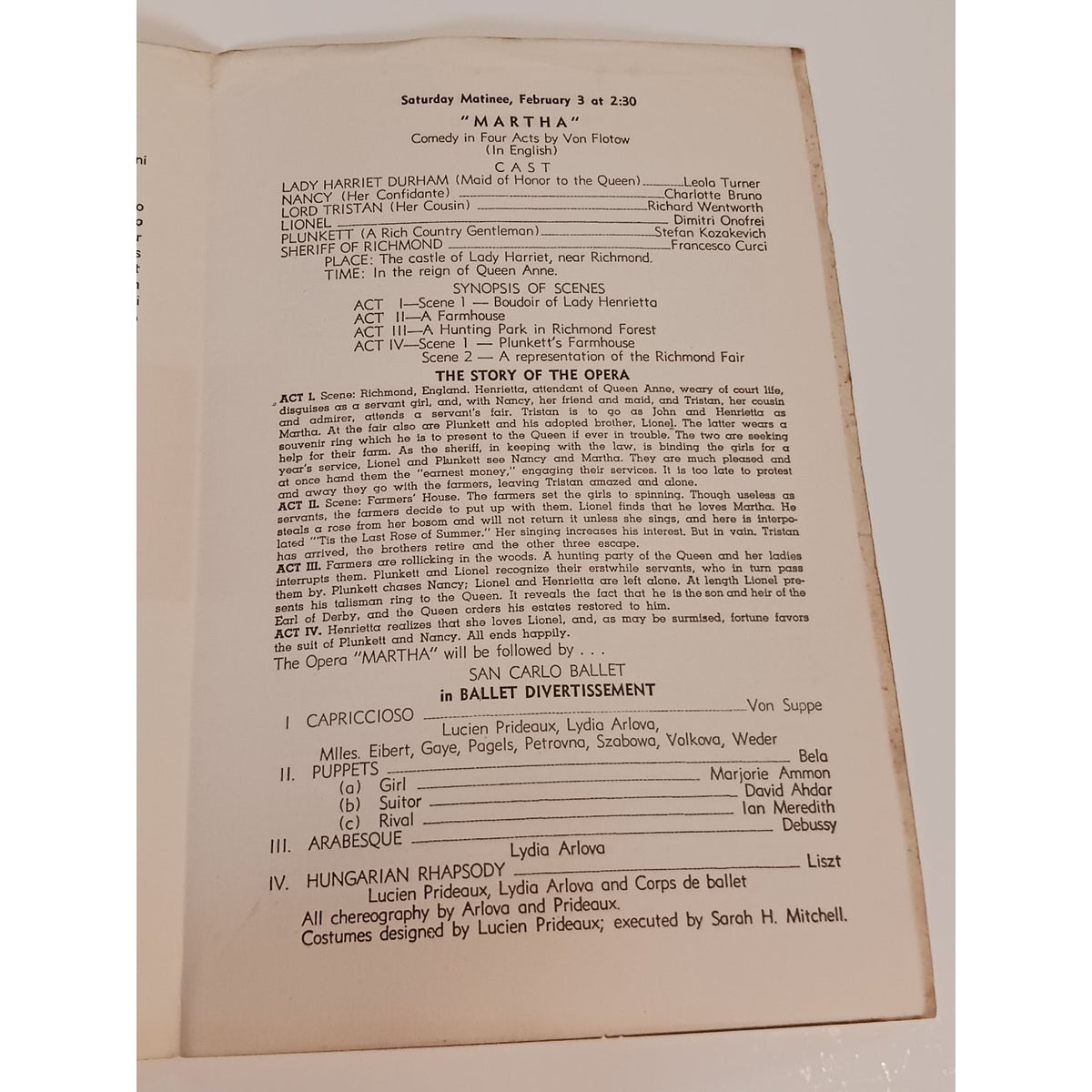 1940 San Carlo Opera Company Program Ellis Auditorium Memphis Verdi Aida