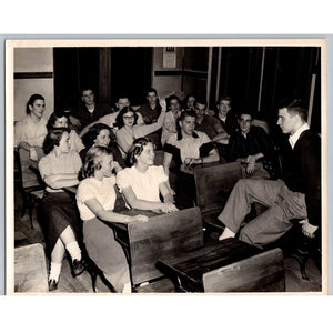 Vintage Elyria High School Students Classroom Photograph 1940s 50s Ohio