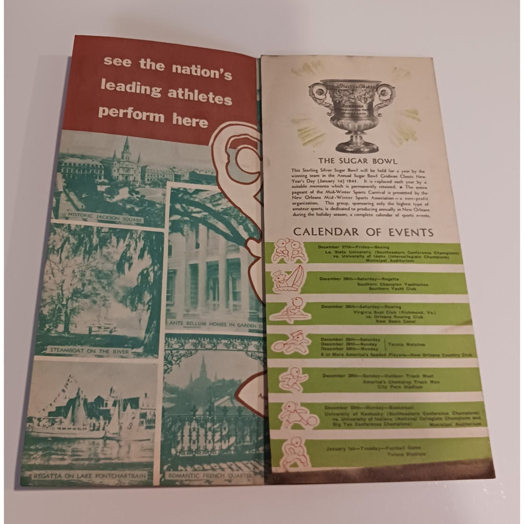 1941 Sugar Bowl New Orleans Mid Winter Sports Program Brochure Football Ephemera