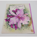Vintage Hallmark Birthday Card Sweetheart Purple Orchid Floral 3D Greeting Card