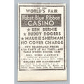 1933 Chicago World's Fair Pabst Blue Ribbon Casino Ad Ben Bernie Buddy Rogers