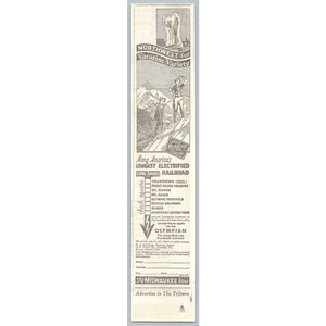 1933 Milwaukee Road Railroad Advertisement Yellowstone Mt Rainier Ephemera