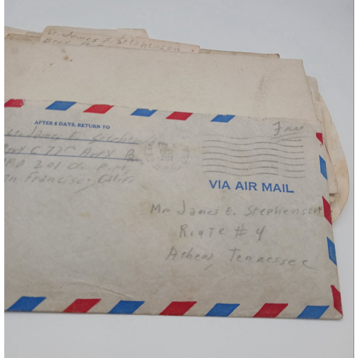 Korean War US Army Letters Document Lot KIA Remains Home 1st Lt James Stephenson