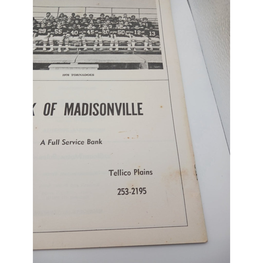 Madisonville High School 1976 Football Program Tennessee Wildcats Tornadoes