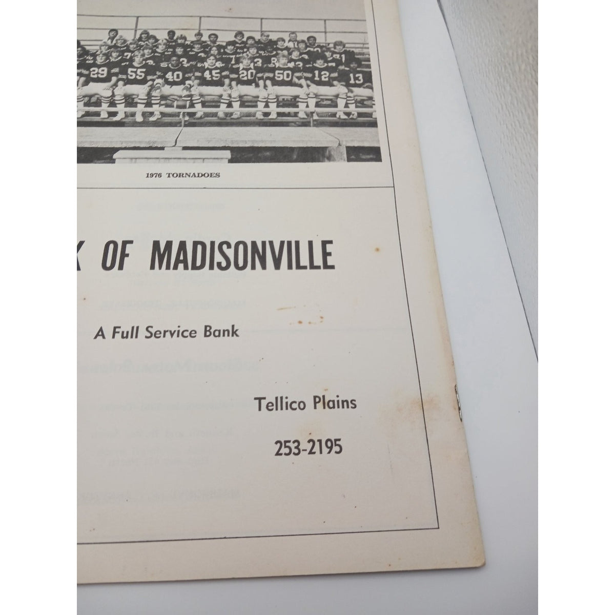 Madisonville High School 1976 Football Program Tennessee Wildcats Tornadoes
