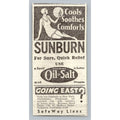 1930s Sunburn Relief Oil of Salt Ad Flapper Swimsuit Safeway Lines Chicago