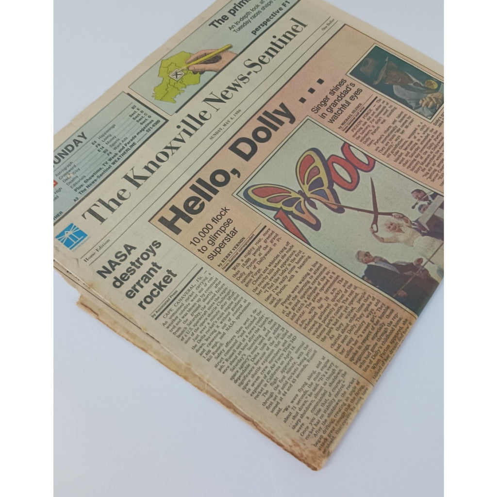 RARE 1986 Dollywood Grand Opening Newspaper Article Dolly Parton Pigeon Forge TN