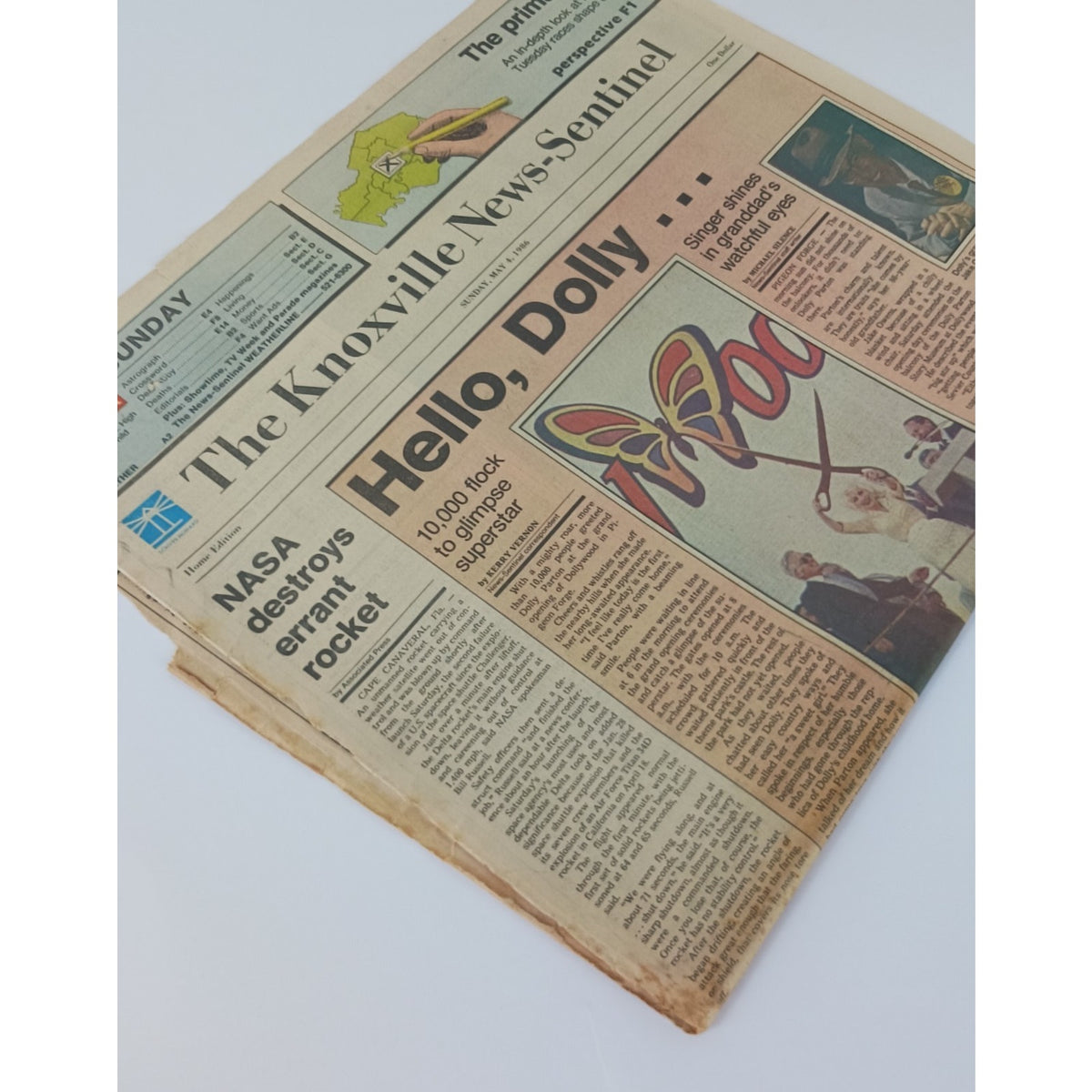 RARE 1986 Dollywood Grand Opening Newspaper Article Dolly Parton Pigeon Forge TN