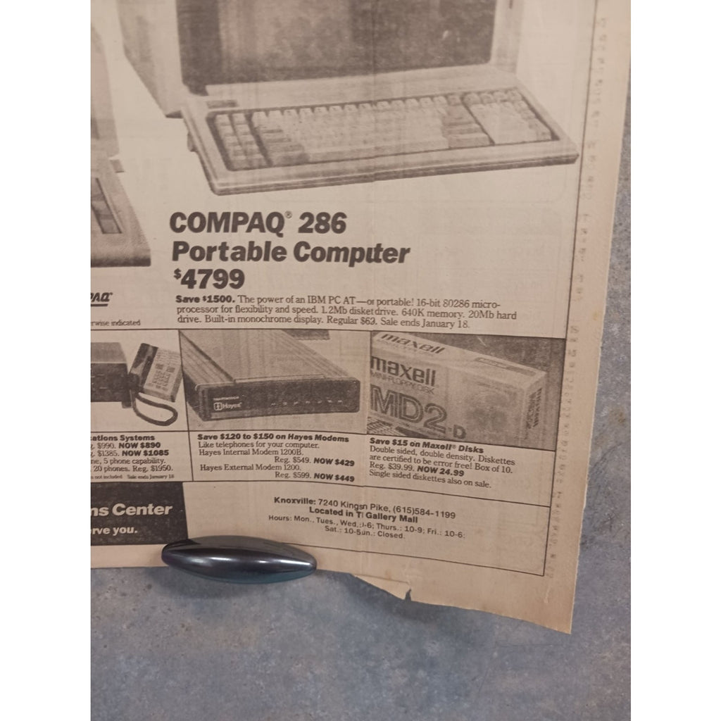 1980s Sears Business Systems Ad IBM PC XT AT Compaq 286 Vintage Computer