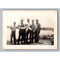 Vintage Men Fishing 1930s 1940s Snapshot Photo Lake Group Americana Catch