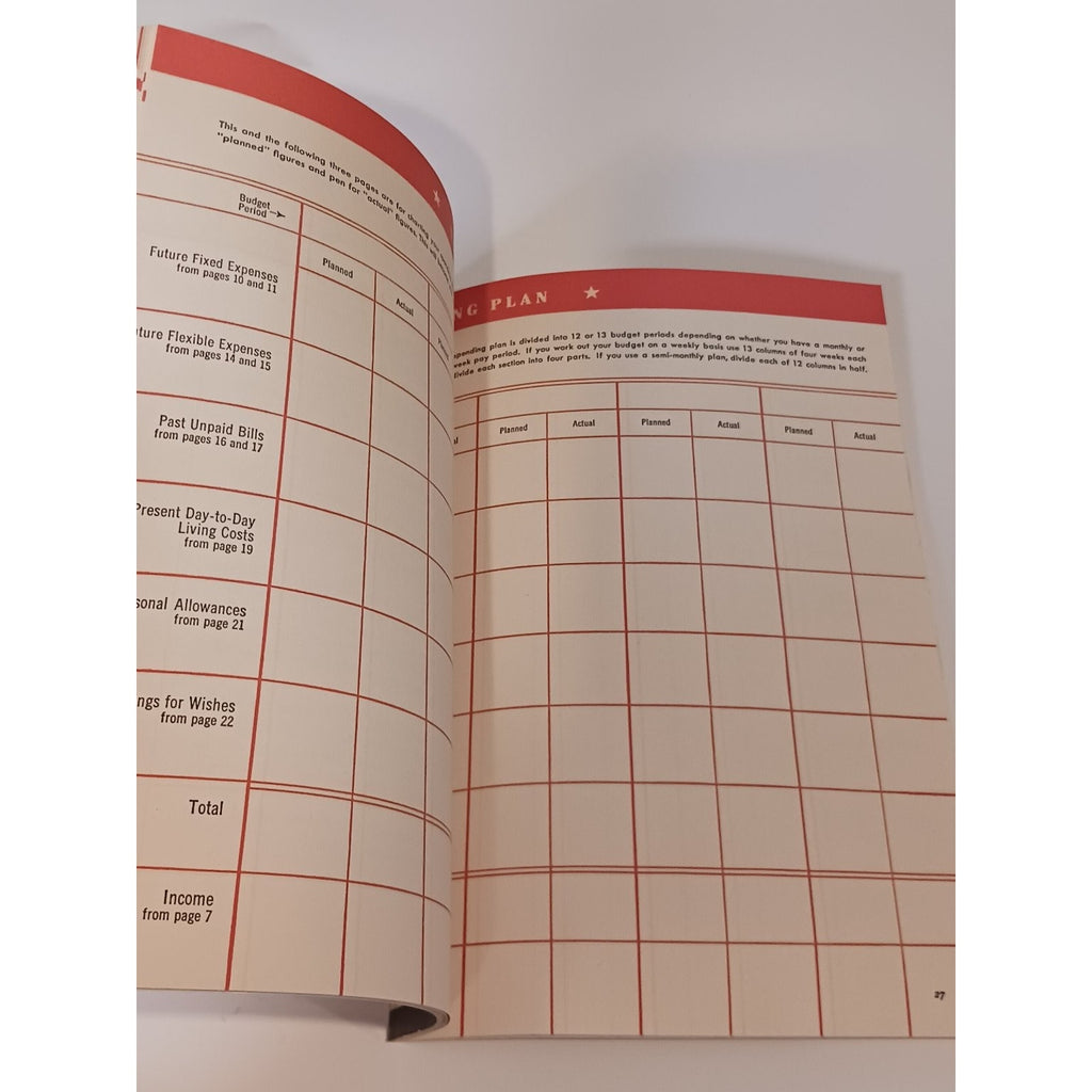 1951 Household Finance Money Management Budget Planner Booklet Mid Century